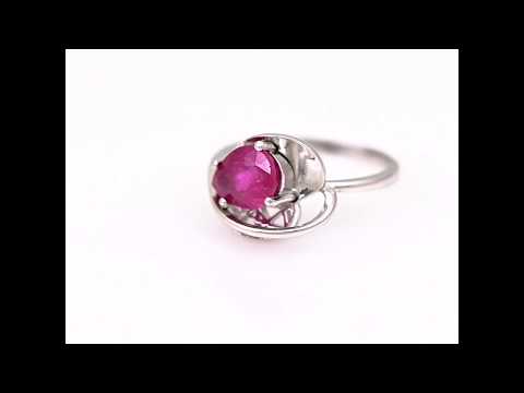 Silver ring - Natural ruby 1,00 ct.