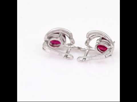 Silver earrings - Natural ruby 3,10 ct.