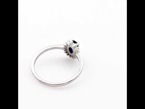 Silver ring - Natural sapphire 0,60 ct