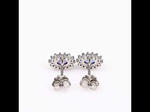 Silver earrings - Natural tanzanite 0,96 ct. 