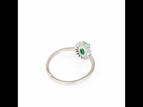 Silver ring - Natural emerald 0,52 ct 