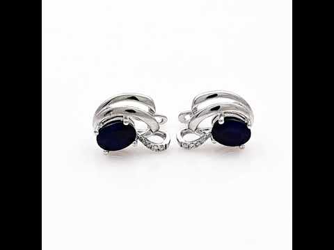 Silver earrings - Natural sapphire 3,10 ct