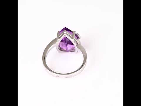 Silver ring - Natural amethyst 5.00 ct 