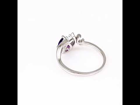 Silver ring - Natural amethyst 0,35 ct.