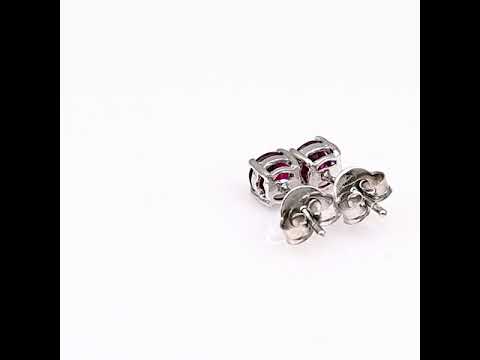 Silver earrings - Natural ruby 5x5 mm 1,30 ct.