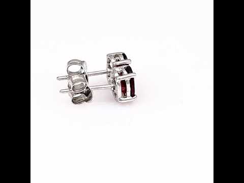 Silver earrings - Natural garnet 7x5 mm 2,00 ct.