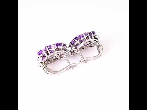 Silver earrings - Natural amethyst 11,90 ct.