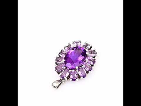 Silver Pendant - Natural Amethyst 9,26 ct.