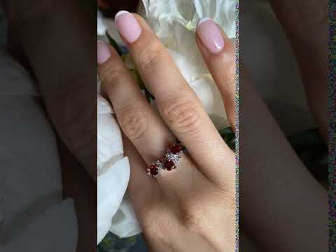 Silver ring - Natural garnet 0,90 ct.