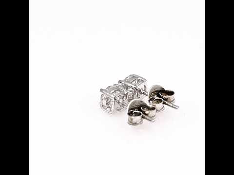 Silver earrings - Natural white topaz 5x5 mm 1,12 ct.