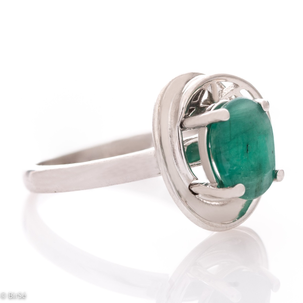 Silver Ring - Natural Emerald 1,26 ct.