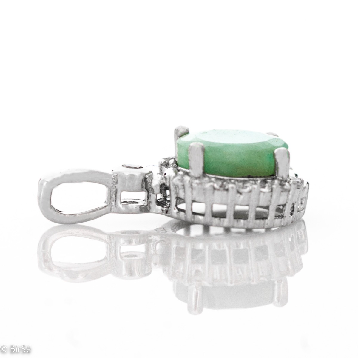 Silver pendant - Natural emerald 2,50 ct.