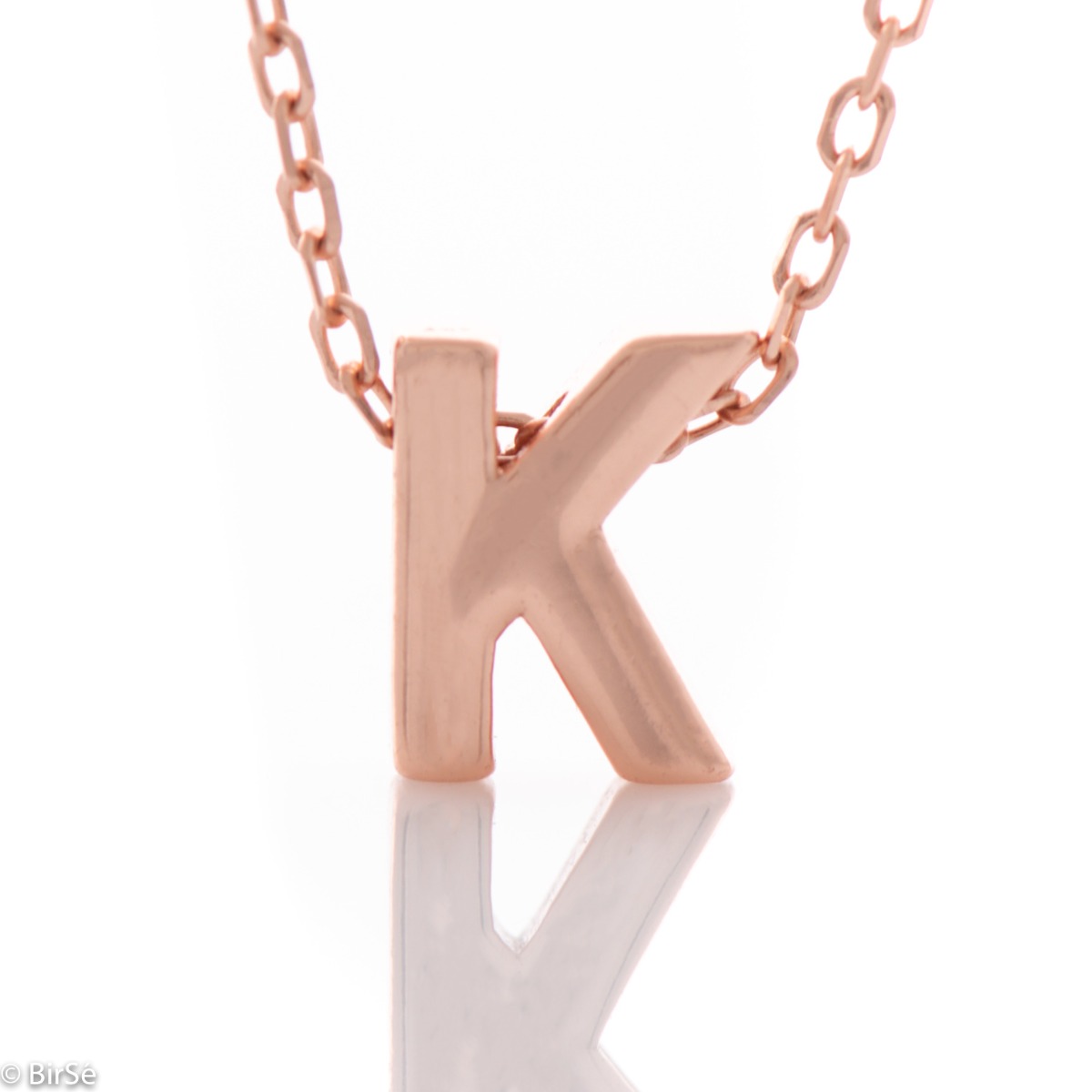 Exquisite workmanship of a rose silver letter K necklace for women. A delicate and spectacular piece of jewelry, simple and cleverly combined with all kinds of rose silver jewelry.