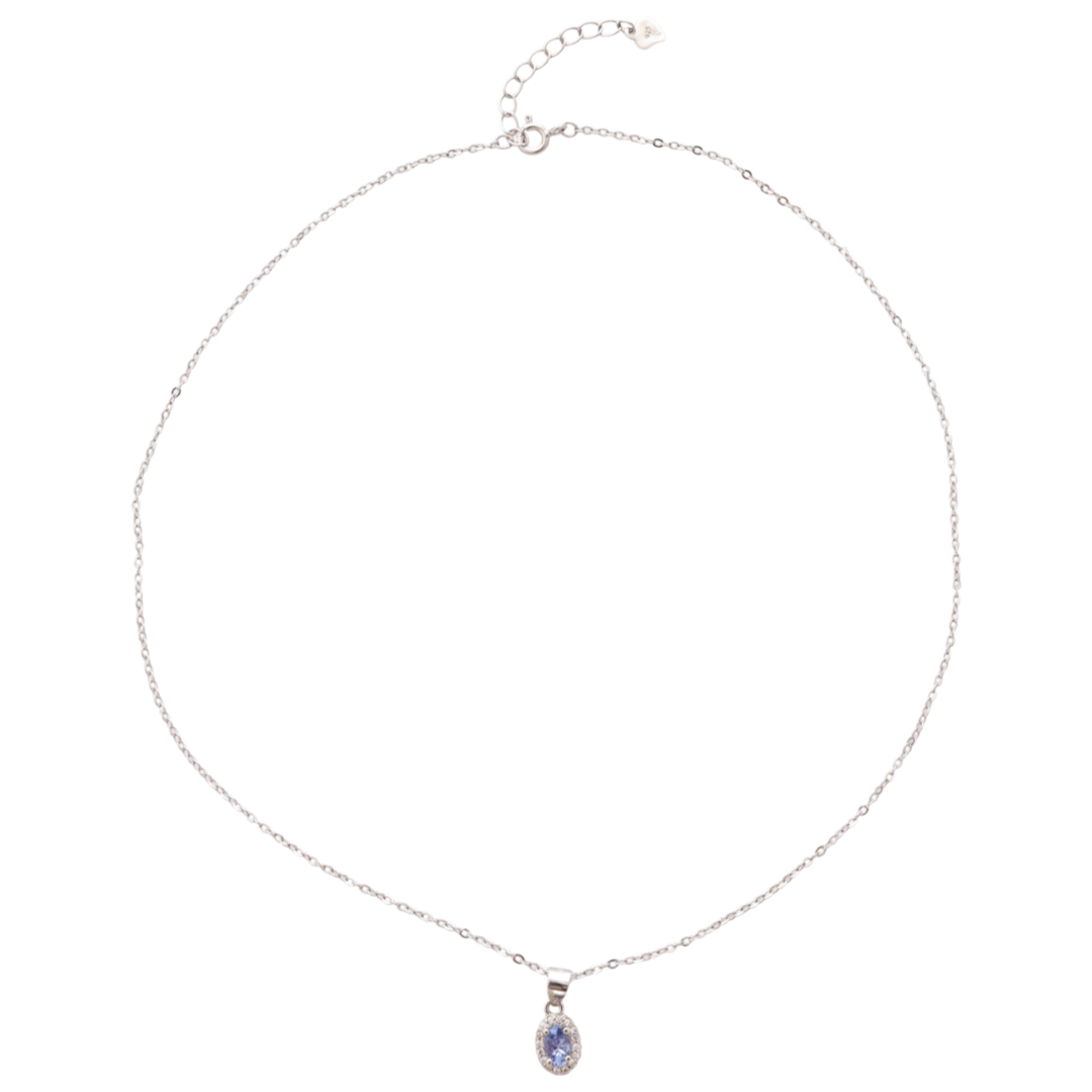 Silver necklace - Natural Tanzanite 0,48 ct.