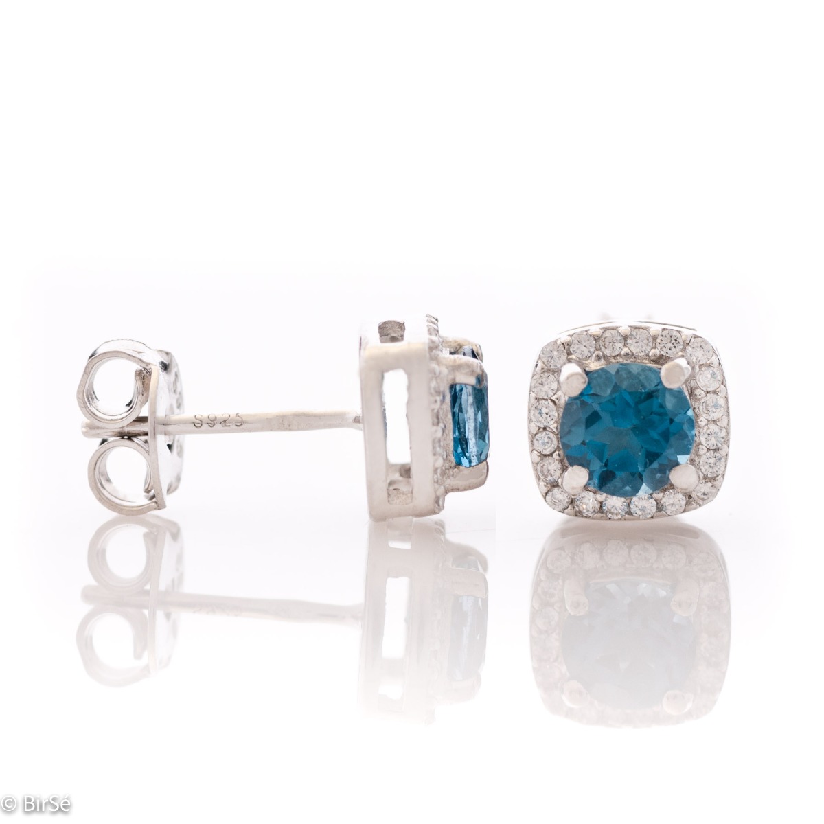 Silver earrings - Natural London topaz 1,12 ct.