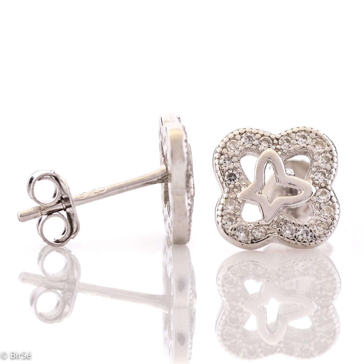 Silver earrings - Clover