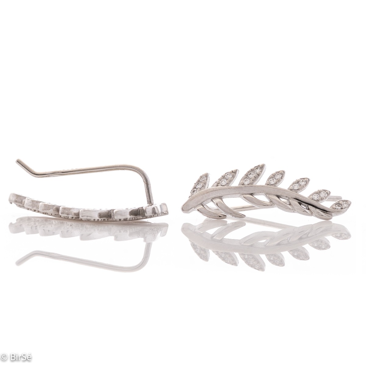 Captivating women's earrings with a spectacular shape and modern design. Crafted entirely from rhodium-plated sterling silver and accented with dazzling zircons, these hairpin earrings are a fitting piece of jewelry for any young lady.