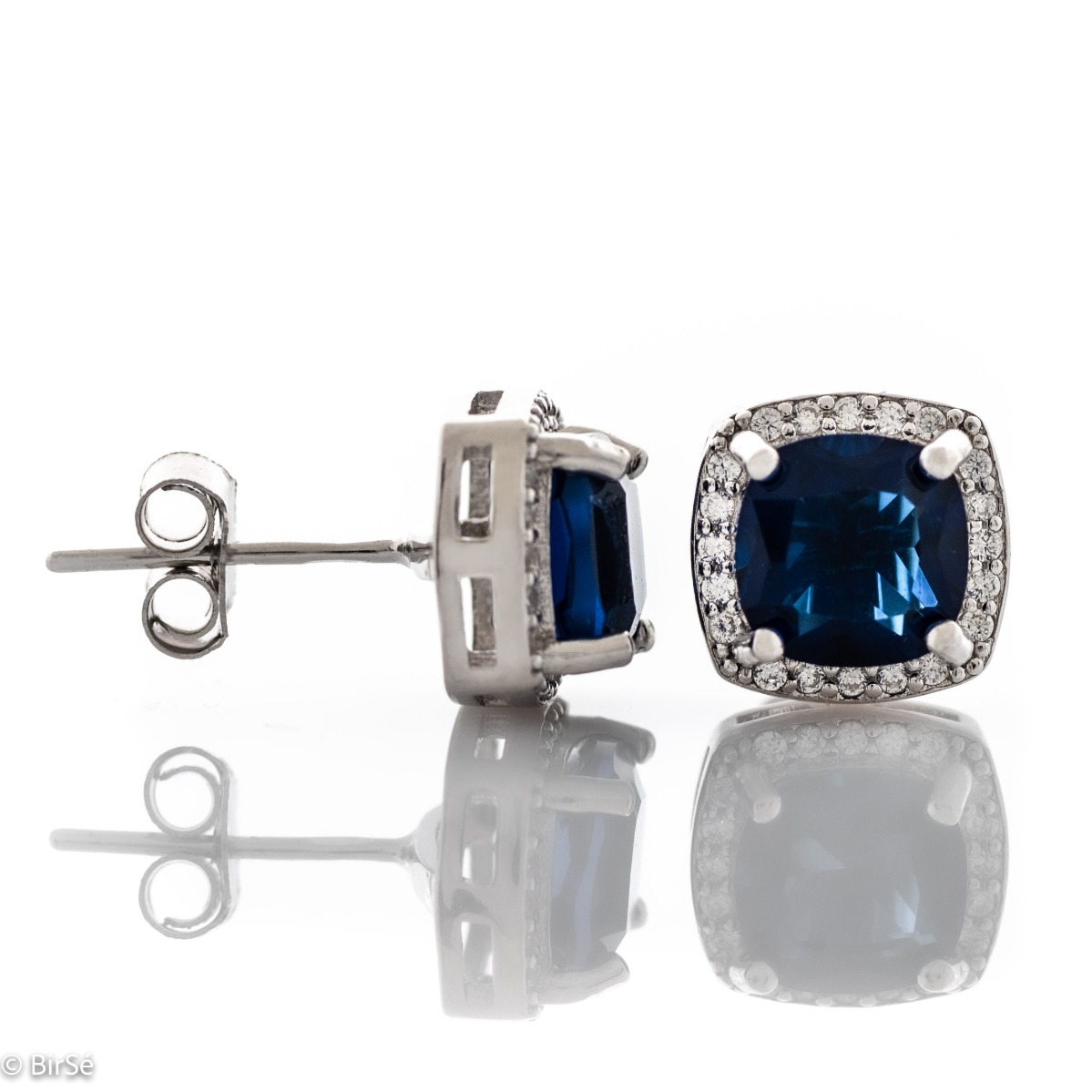 Silver earrings – Sapphire