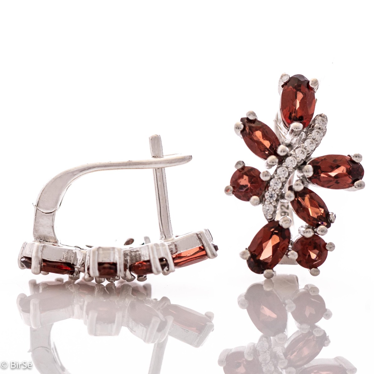 Silver earrings - Natural Garnet 2,66 ct.