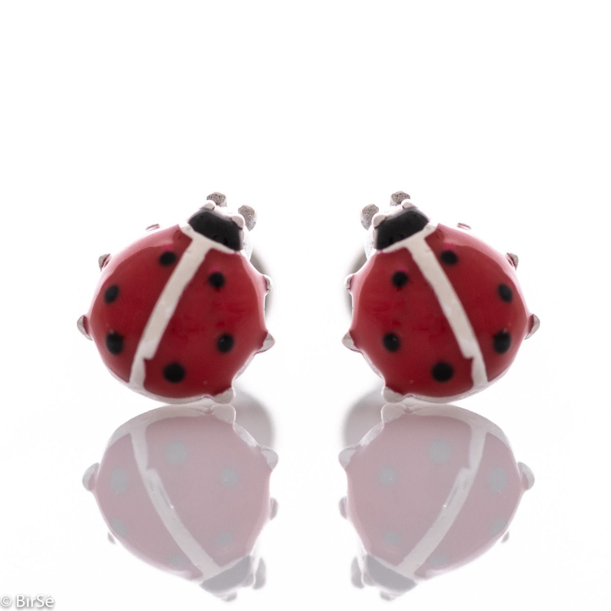 Silver earrings - Ladybugs