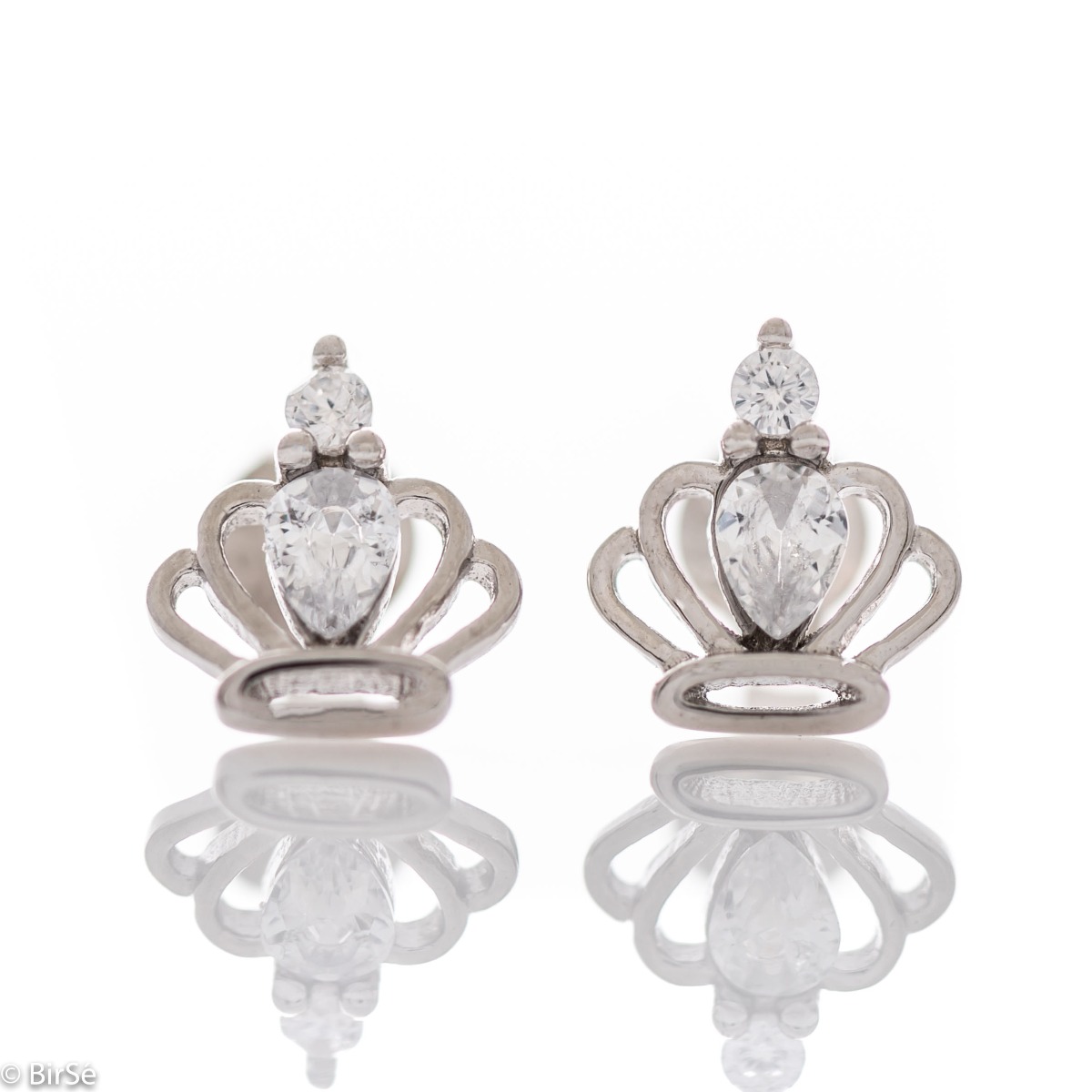 Silver earrings - Royal crown