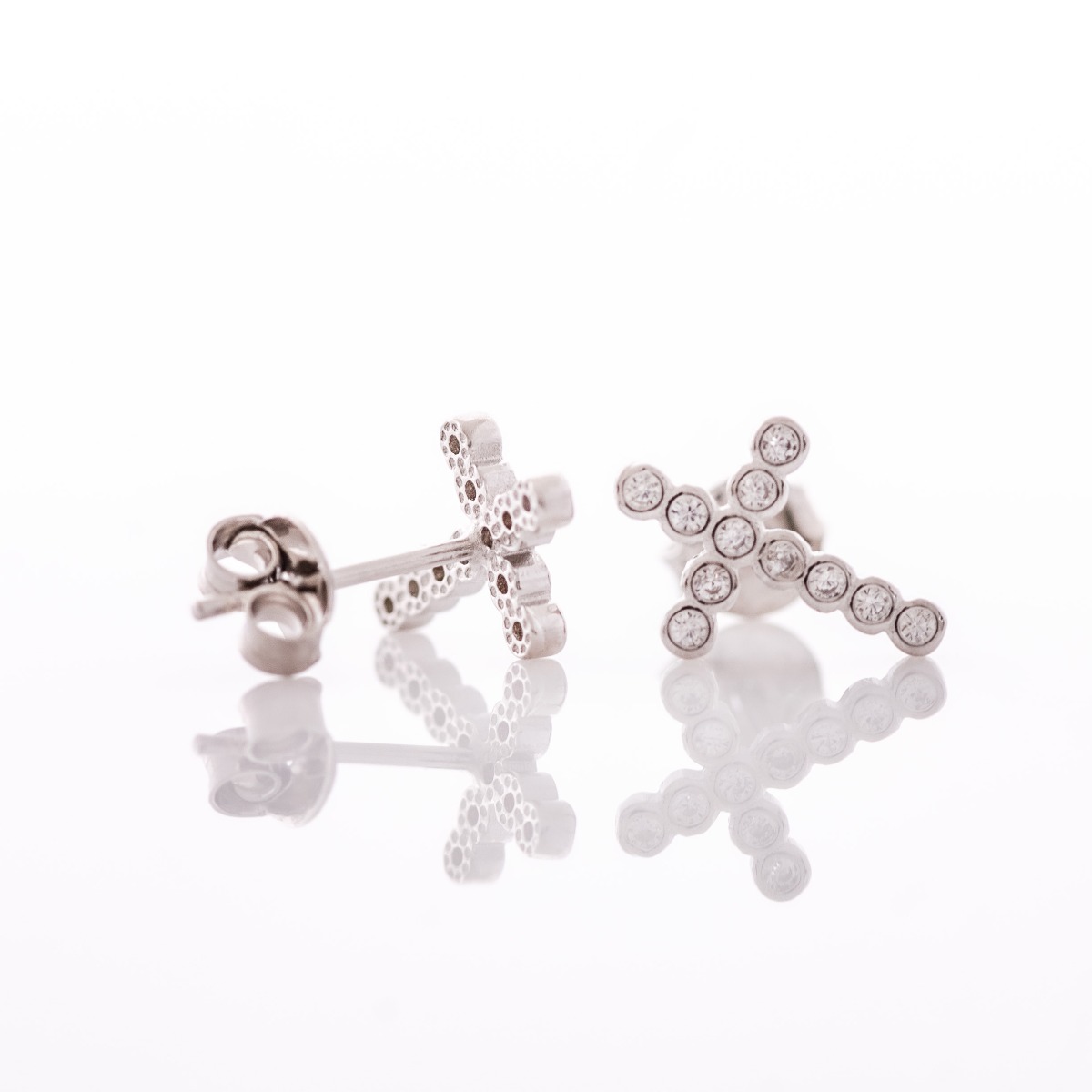 Silver earrings - Cross