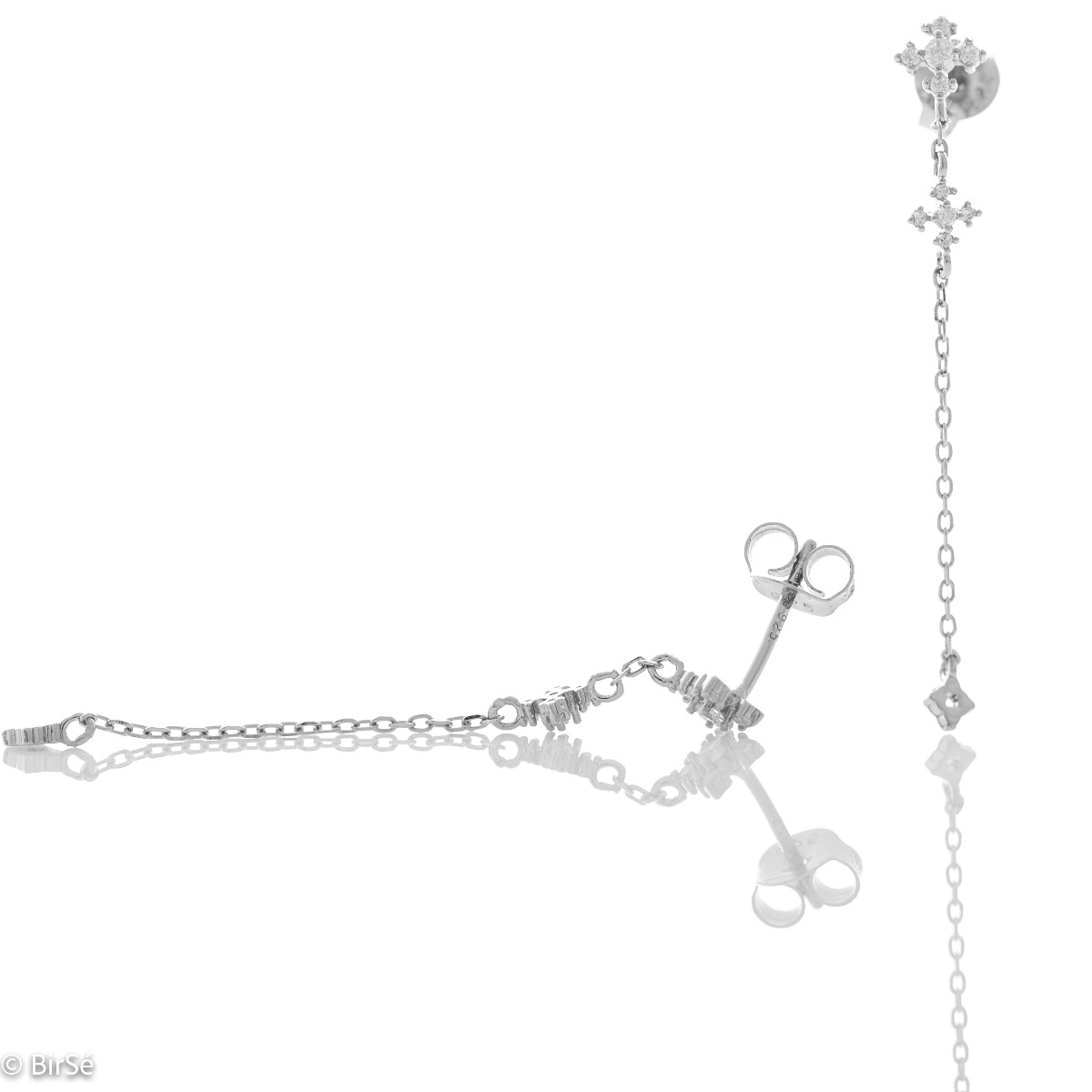 Silver earrings - Cross