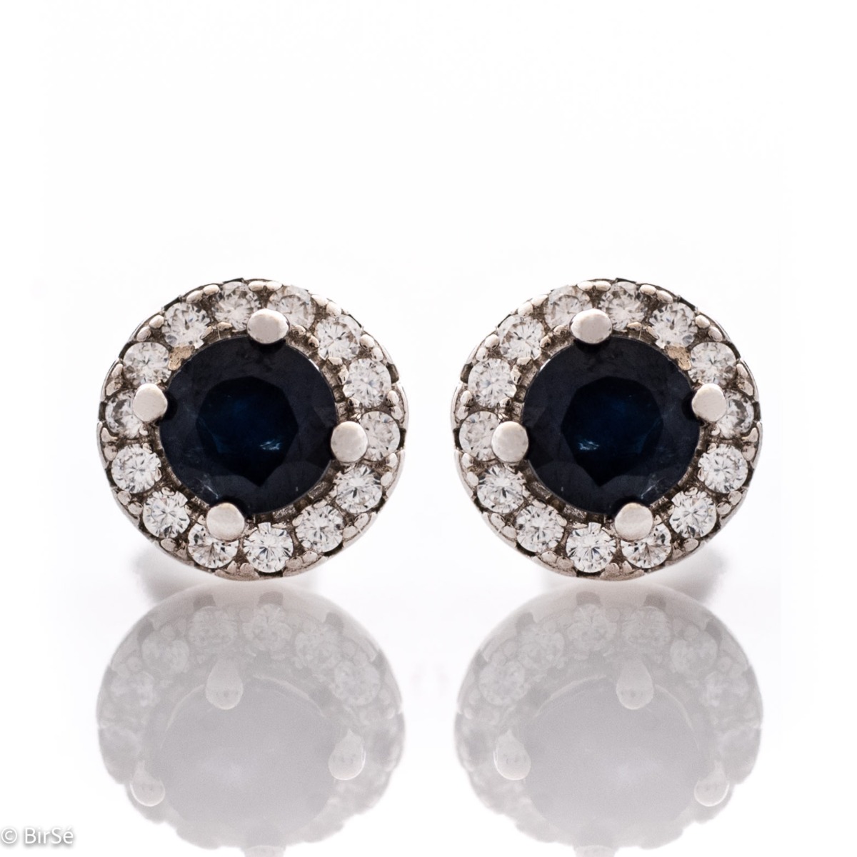 Silver earrings - Natural Sapphire 0,68 ct.