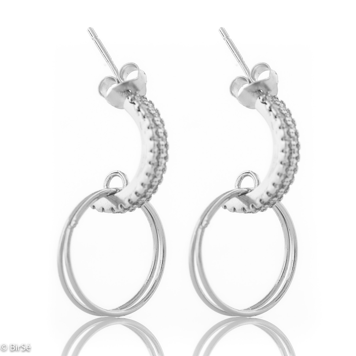 Silver earrings - Dancing rings