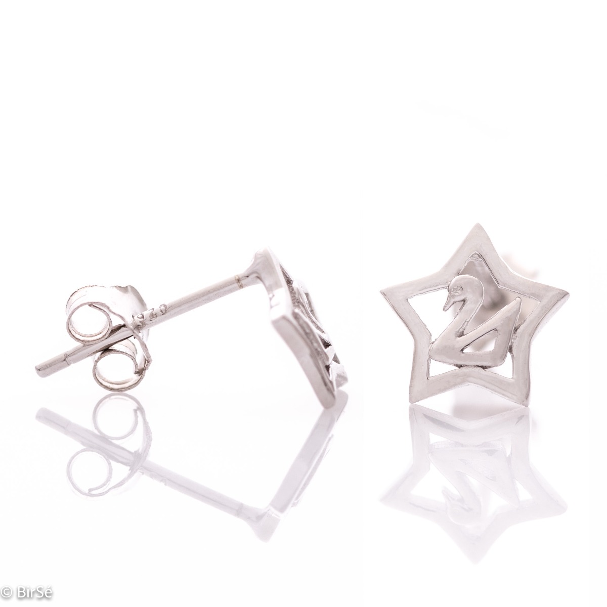 Silver Earrings - Star and Swan