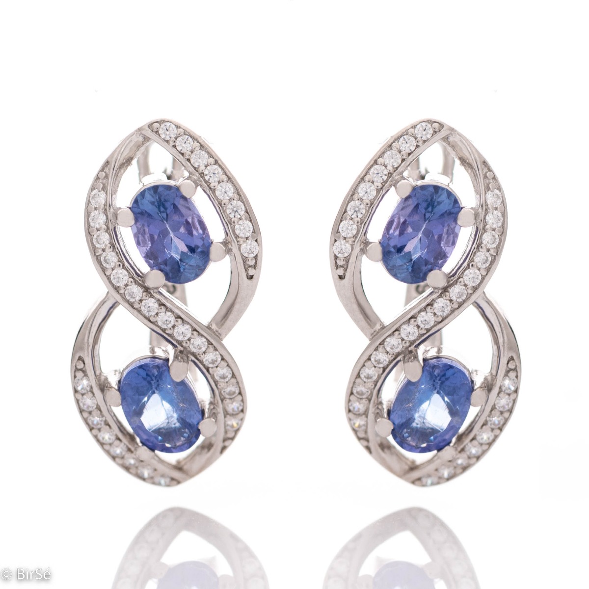 Silver Earrings with Natural Tanzanite 0,80 ct.