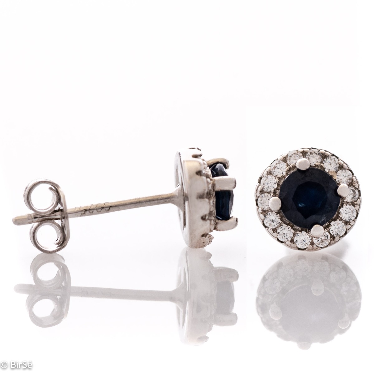 Silver earrings - Natural Sapphire 0,68 ct.