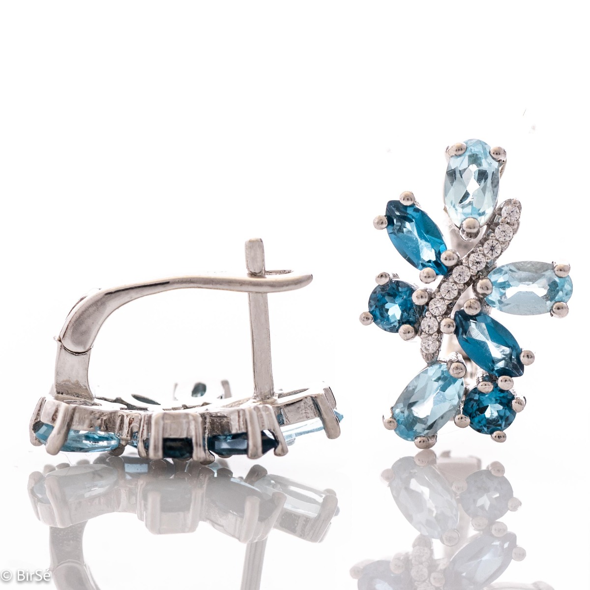 Silver earrings - Natural Topaz 2,80 ct.