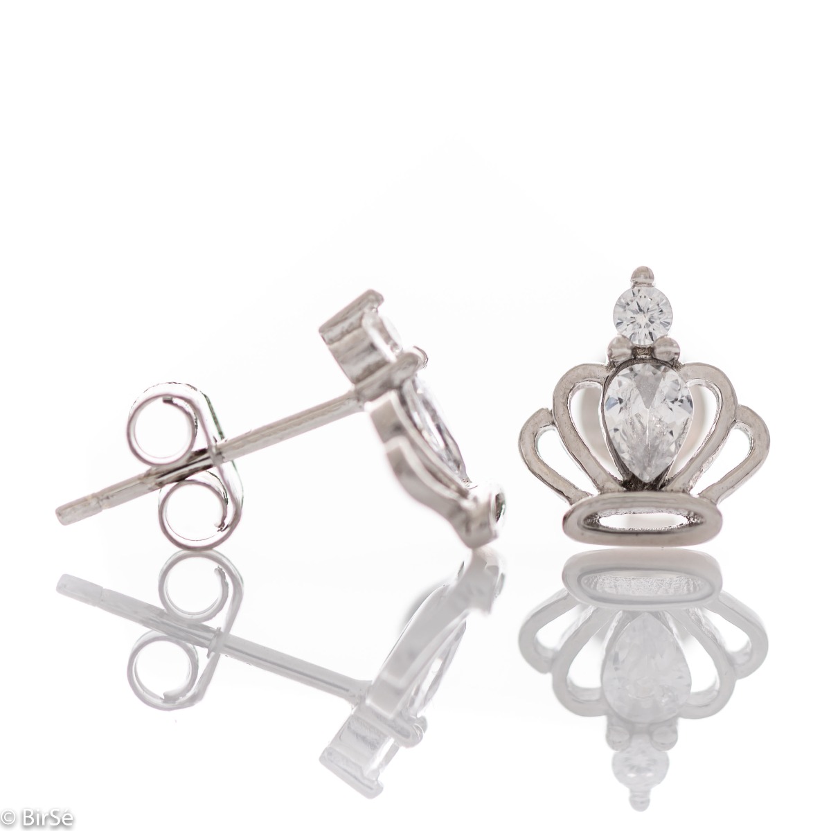 Silver earrings - Royal crown