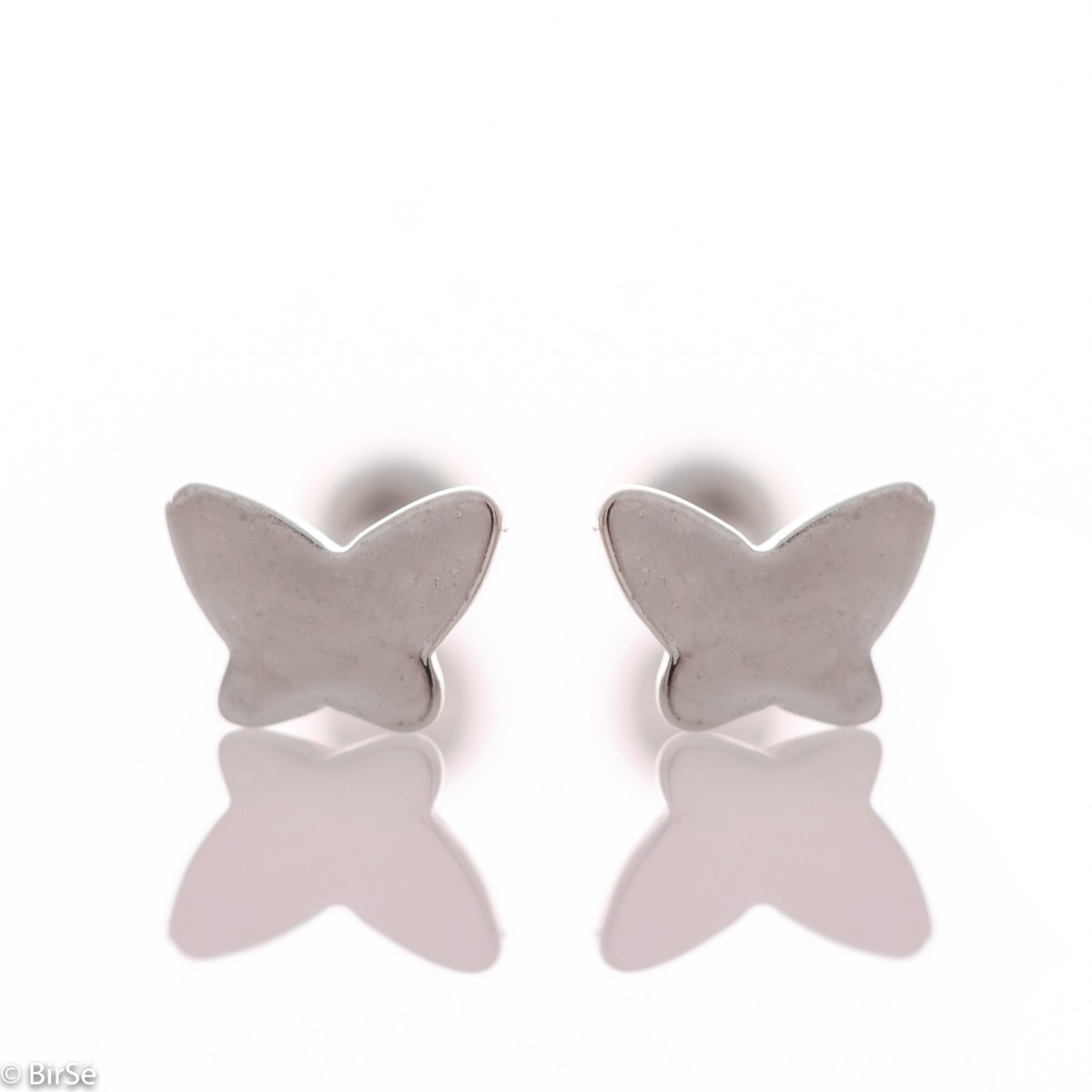 Plain Silver Butterfly Earrings with Screws