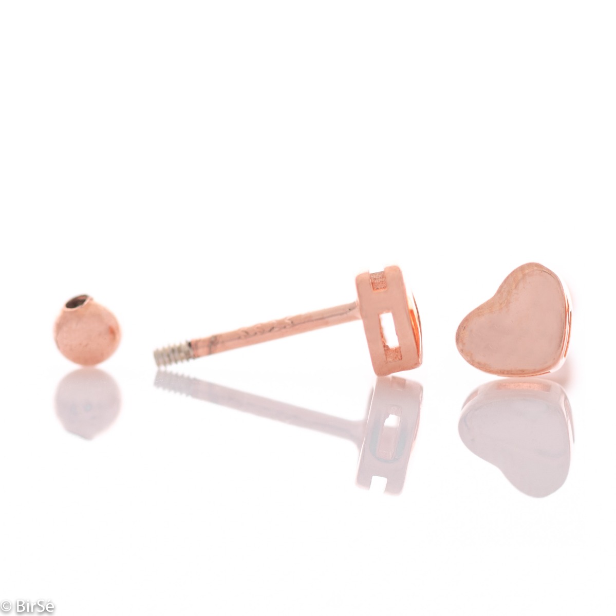 Silver Earrings - Pink Hearts