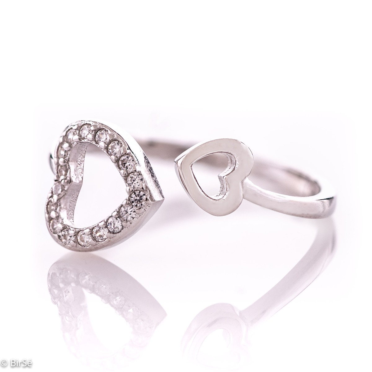 Silver Heart Ring with Zirconia
