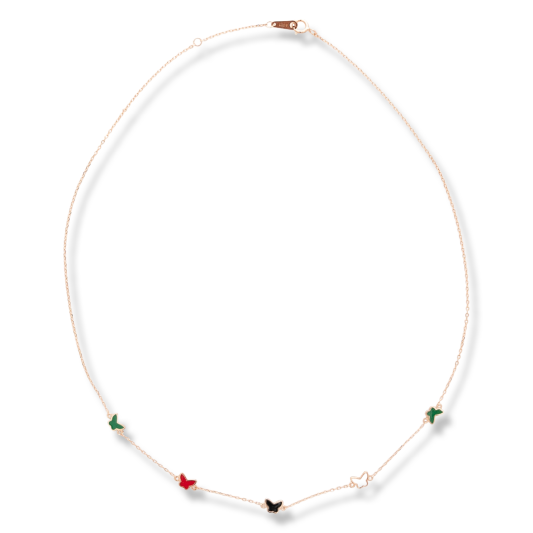 Guaranteed summer mood with the charming women's necklace of fine rose silver, beautiful butterflies and colorful enamel. This is what BirSe offers you in its new silver collection.