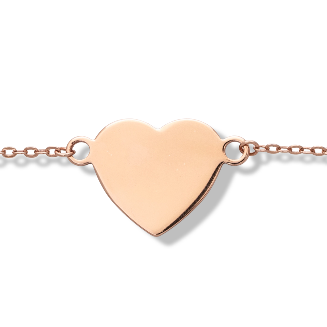 Rose Silver Heart Bracelet