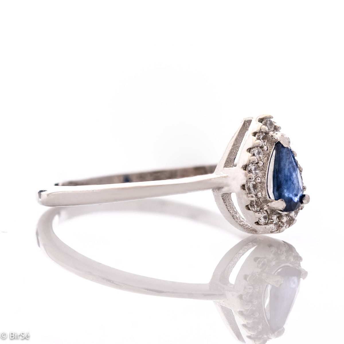 Silver ring - Natural Sapphire 0,50 ct.