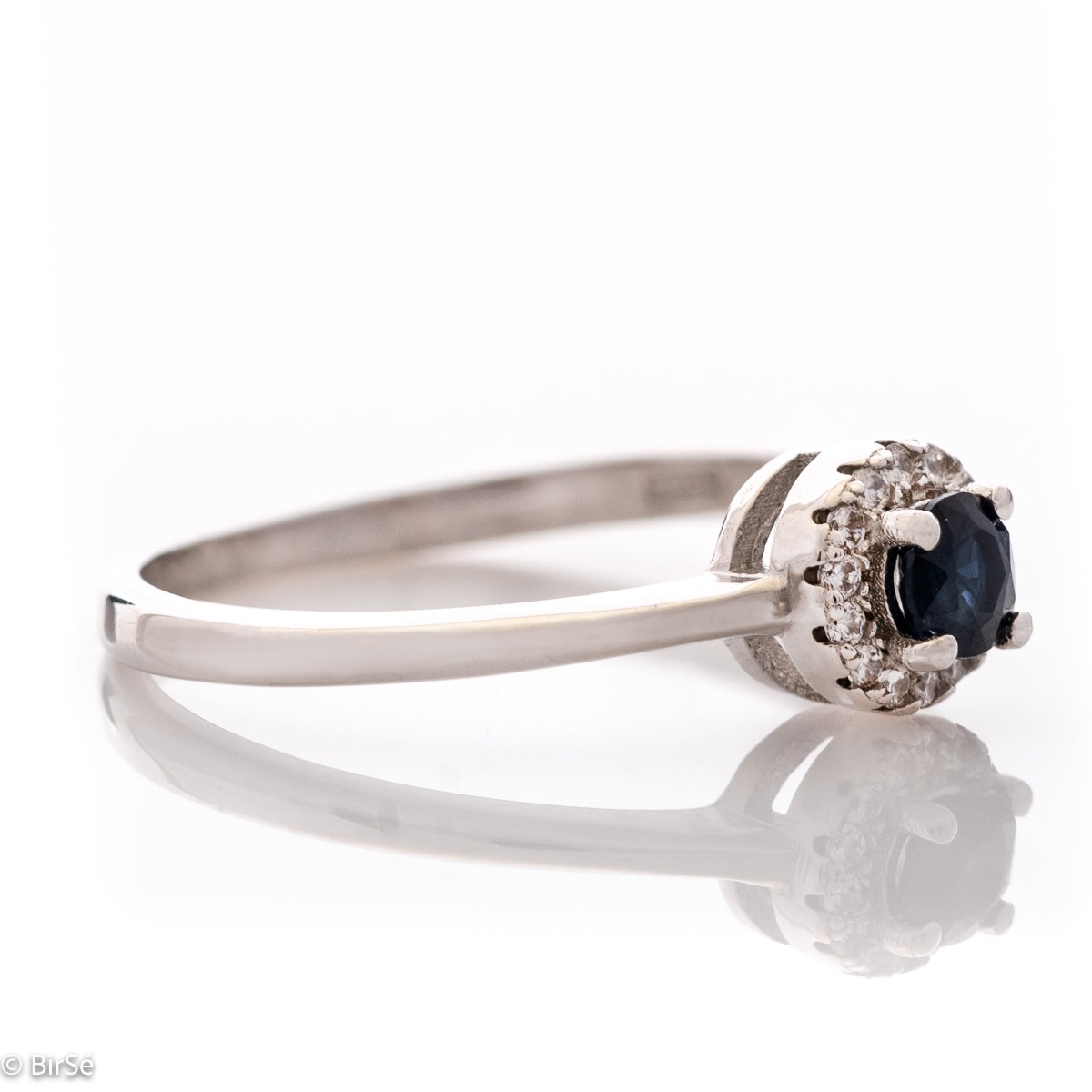 Silver ring - Natural Sapphire 0,34 ct.