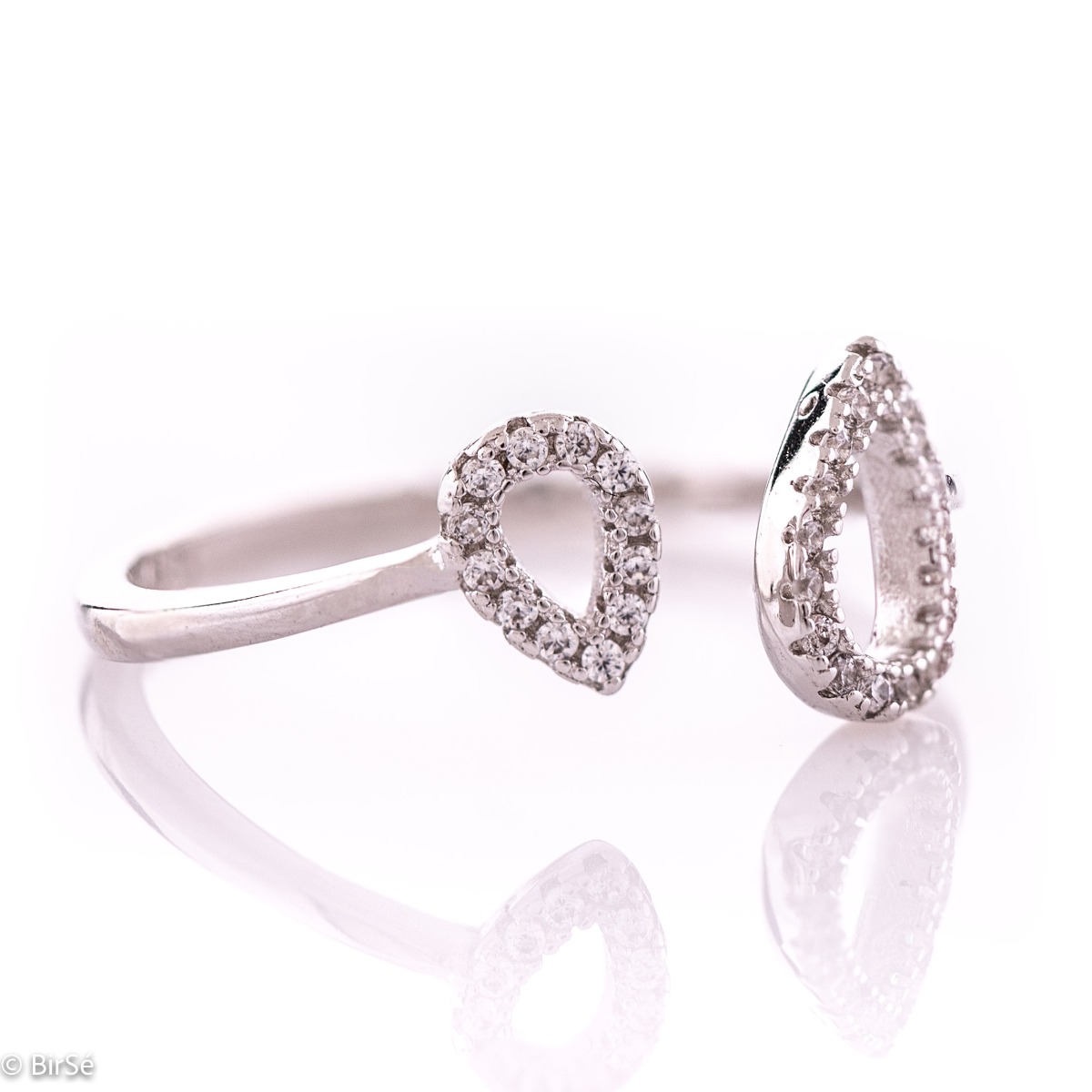 Silver Pear Ring