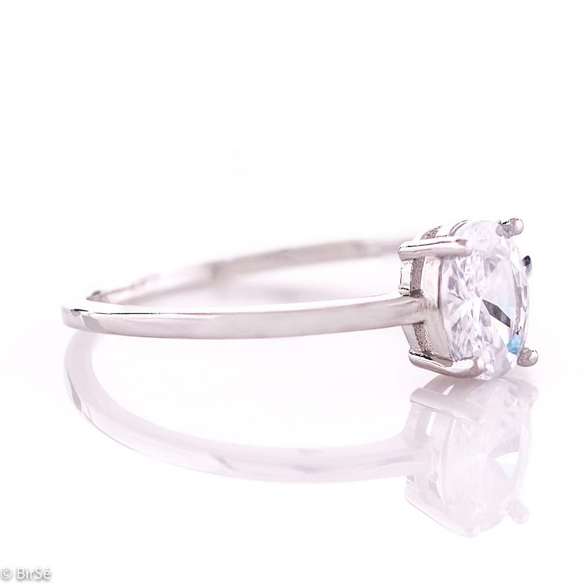 Silver Solitaire Ring