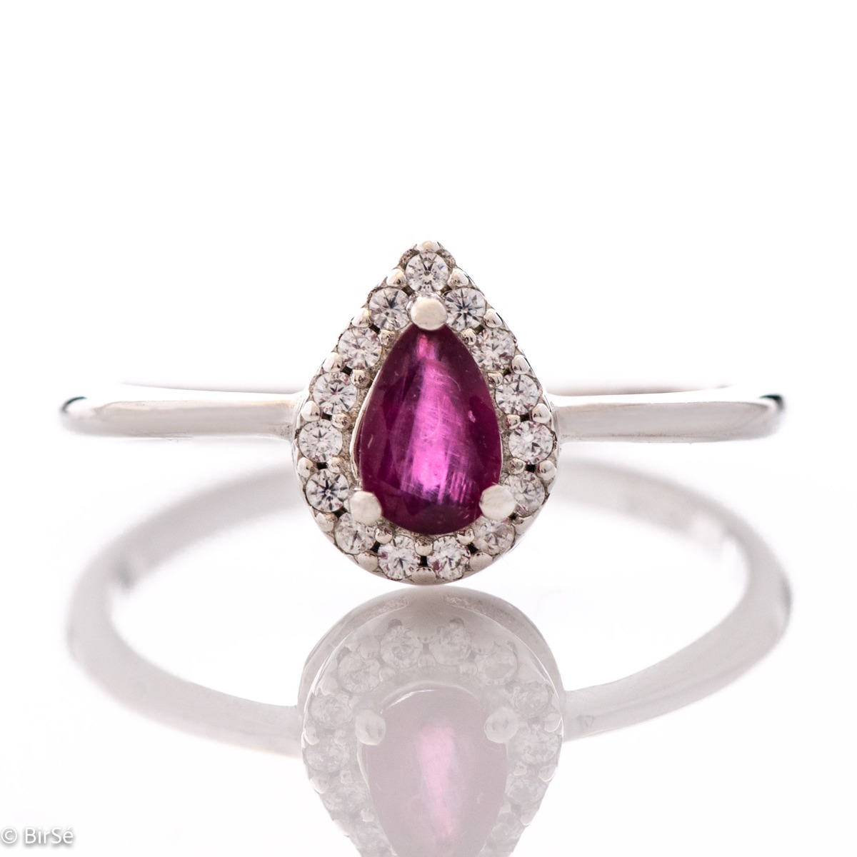 Fairytale Ring with Royal Exquisite Ruby and Dazzling Zircons