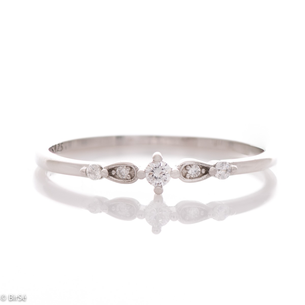 An elegant ring crafted from rhodium-plated sterling silver with added fine cubic zirconias for a delicate shine - a perfect gift that shows personal attention and sophistication.