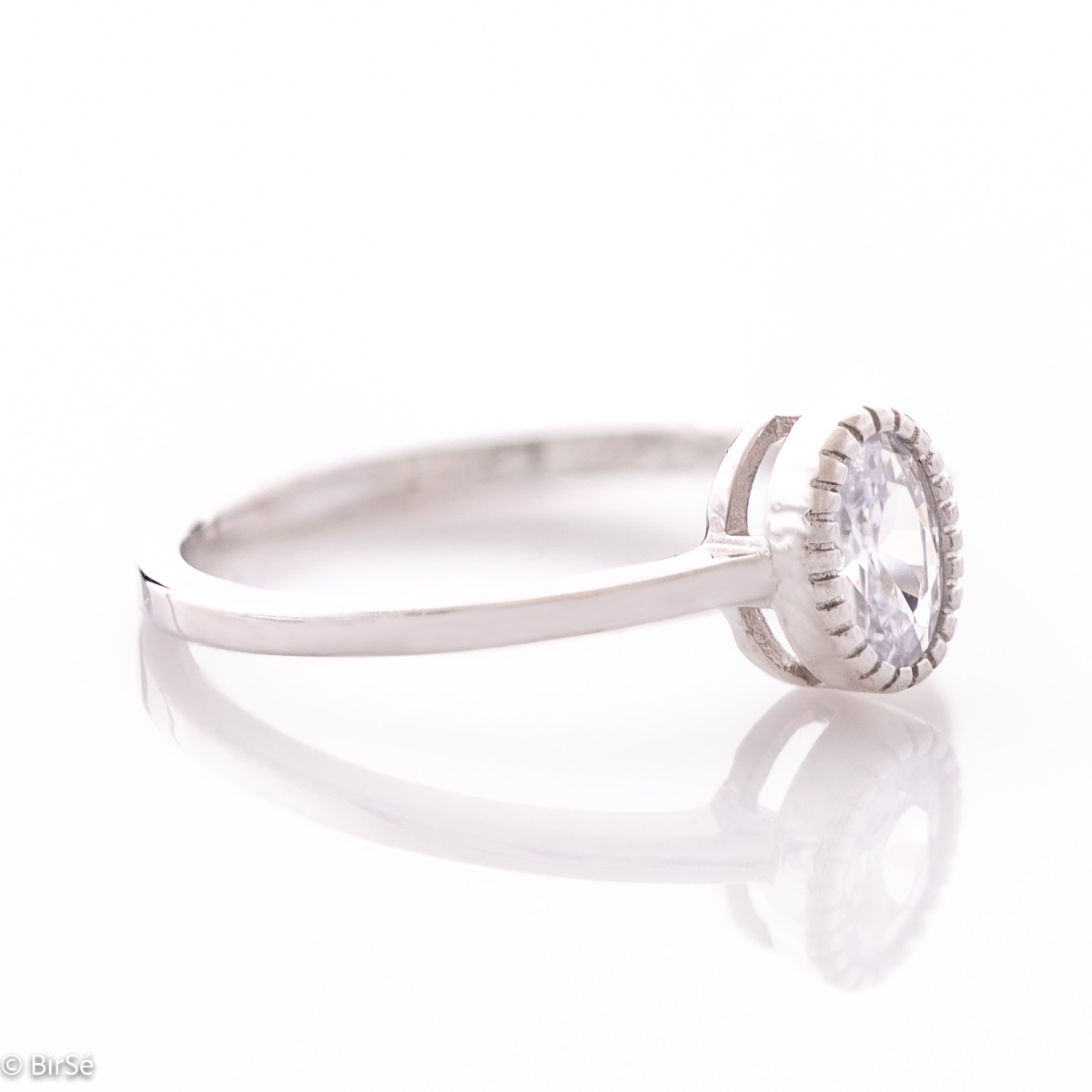 Silver Solitaire Ring 