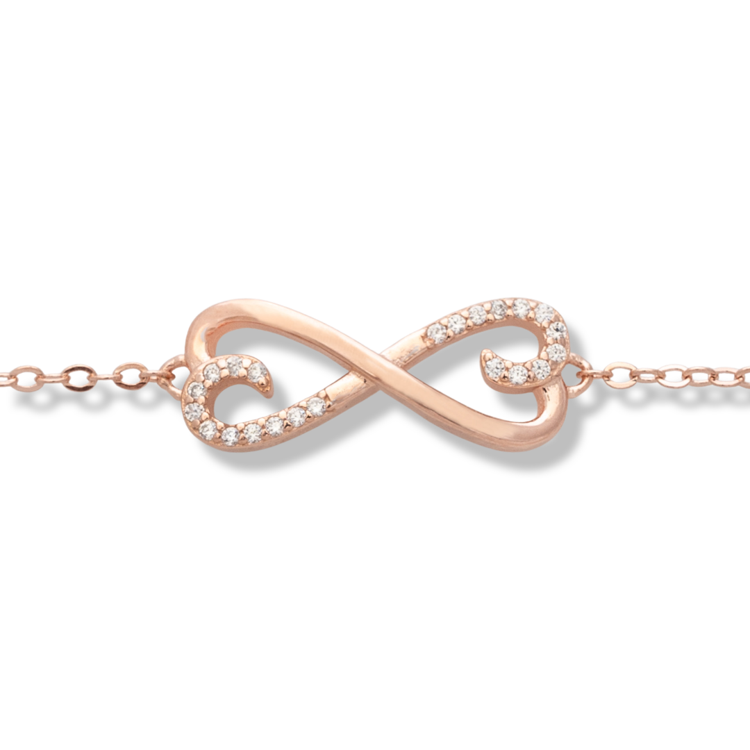 Rose Silver Infinity Bracelet 