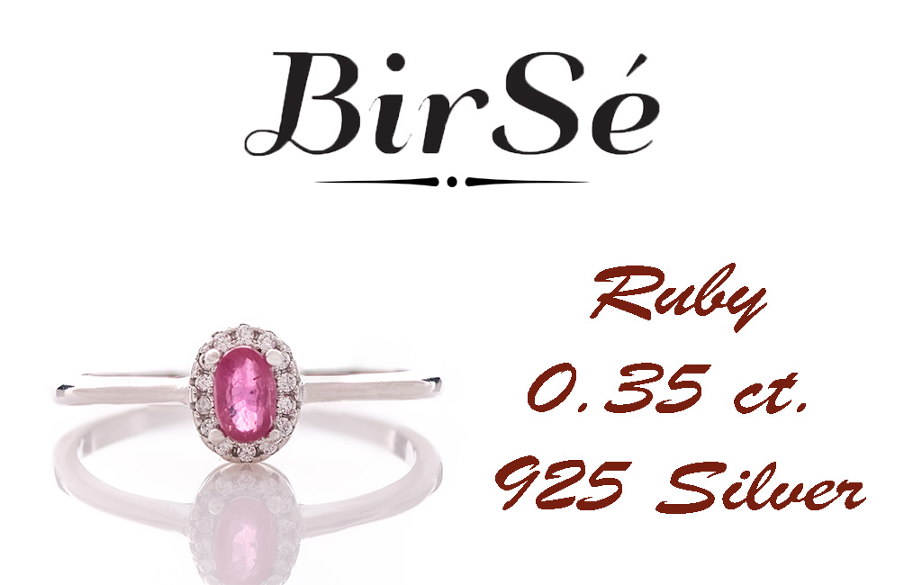 Silver Ring - Natural Ruby 0,35 ct.