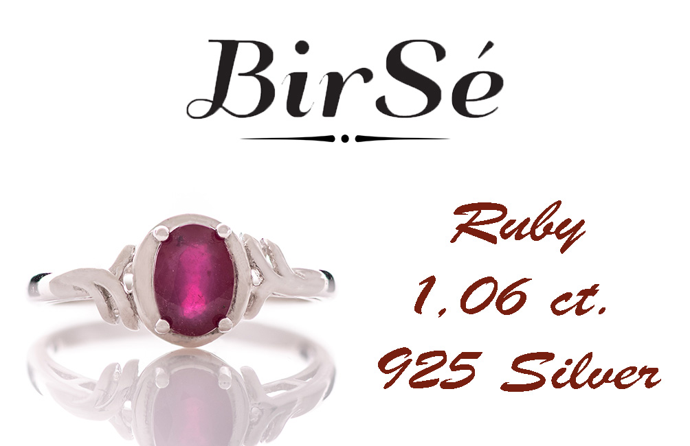 Silver Ring - Natural Ruby 1,06 ct.