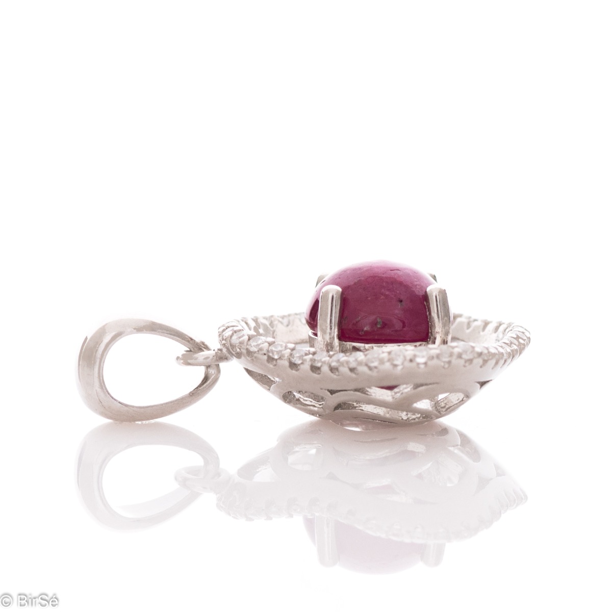 Silver pendant - Natural Ruby 1,05 ct.